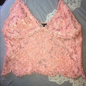 Missguided Pink Lace Strappy Bralette